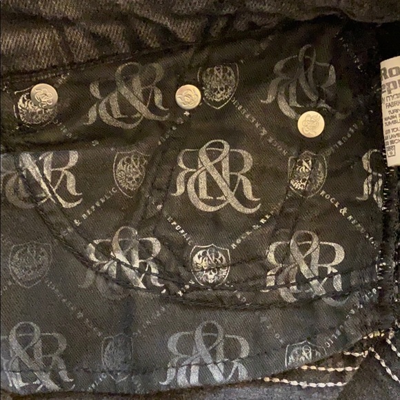 ROCK & REPUBLIC skinny jeans - Light black w/ studding, Unisrx - Picture 7 of 9